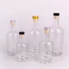 Stocked 1000ml 750ml 500ml liquor bottles vodka glass bottle with cork top lid