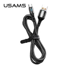 USAMS SJ319 Nylon Braided Type C LED Breathing 5A Fast Charger USB Cable