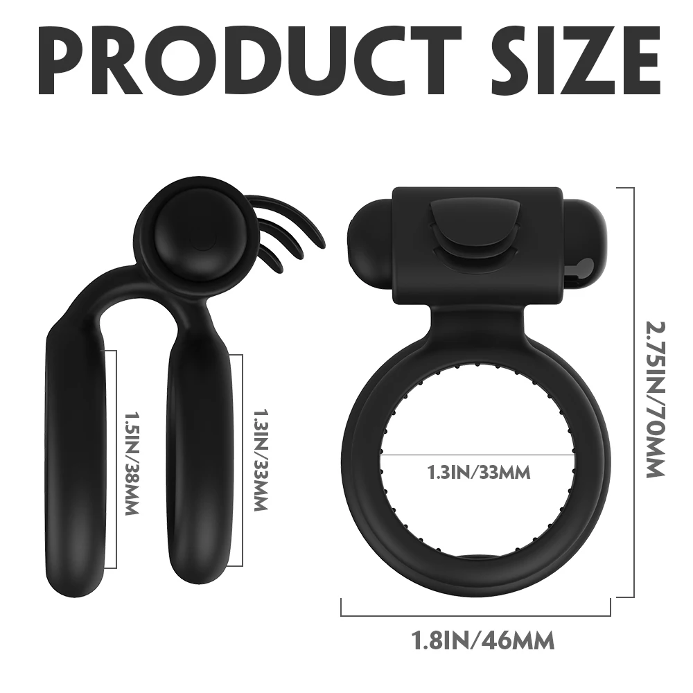 S Hande Silicone Battery Magnetic Double Penis Sex Toys Lock Ring