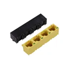 1*4 Ports RJ45 Connector RJ45 Yellow / Black PCB Jack Connector For Ethernet