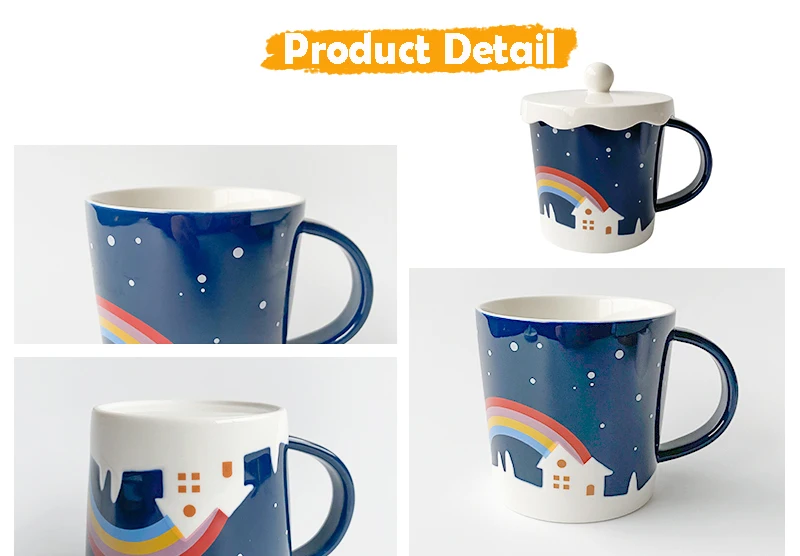 2020 hot selling ceramic coffee mug with unique lid sublimation