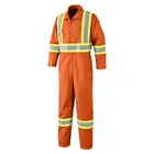 Work Cotton Coverall Factory Supply Orange 100% Cotton Industrial X Back Reflective Safety Work Coverall