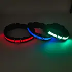 Kingtale customization reflective USB nylon dog glow flashing led collar with durable buckle