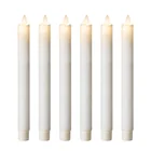 Moving rustic D 2.2 waved white paraffin wax home decoration battery operated timer 6 hours led taper candle