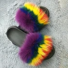 Plush Slippers Custom Quality Women's Shoes Fox Plush Soft Comfortable Indoor Women's Fur Slide Slippers