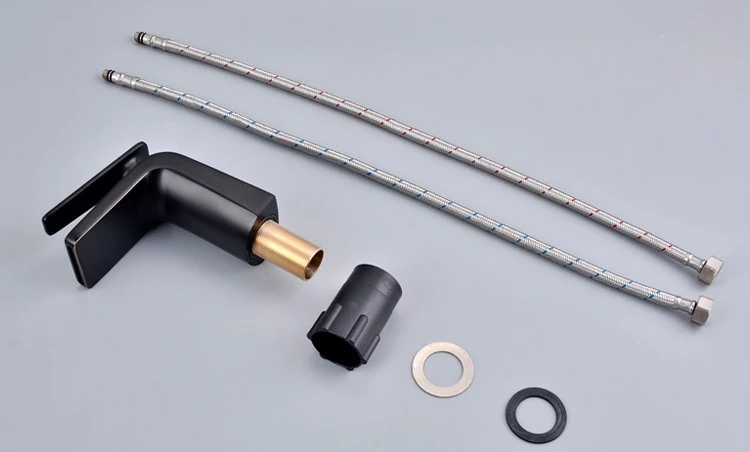 Hot and Cold Water Faucet Bathroom Mixer Tap Waterfall Brass Tap