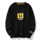 Autumn new style long-sleeved sweater custom printing men's round neck hoodie black trend clothes t-shirt