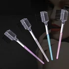 50pcs/bag Eyelash Eyebrow Comb Eyelash Extension 2 in1 Dual Eyelash Brush with Comb For Makeup Angled Eyebrow