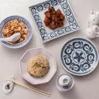 White modern restaurant food serving dessert dish melamine square dinner plates for buffet