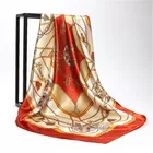 Wholesale Women Paisley Design Square Big Size Soft Silk Head Wrap Scarf Headbands Bandana