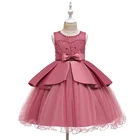 Girl Frock Girls Baby Dresses Hot Sales Classy Sleeveless Flower Girl Smocked Embroider Dress Long Baby Frock With Hoop