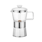 FDA Certification Eco-friendly Aluminum High Borosilicate Glass Percolator Stove Top Coffee Maker