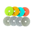 Logo Customization Marble 100mm 3 Step Diamond Granite Quartz Marble Polishing Pads Wet Or Dry Polishing Pads