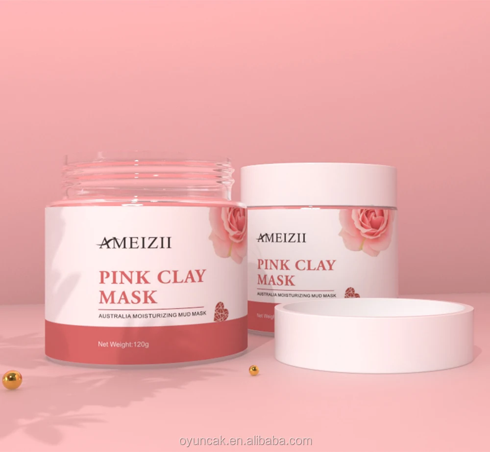 wholesale face whitening pink clay mask skin clean care