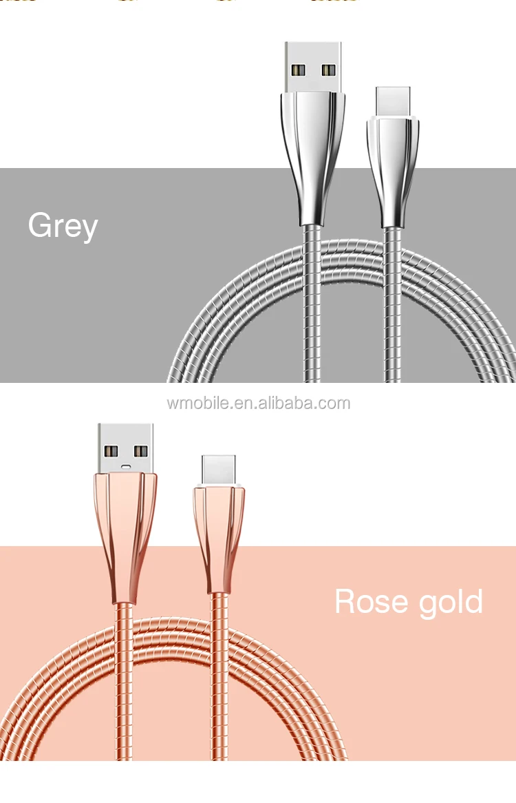High Speed Metal Spring Micro Usb Charging Cable For Iphone For All Smart Phones - ANKUX.COM