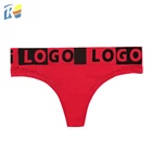 Sexy Panties Waistband Knitting LOGO Red Black Nylon Seamless Sexy Hollow Out Ladies Thong Panties