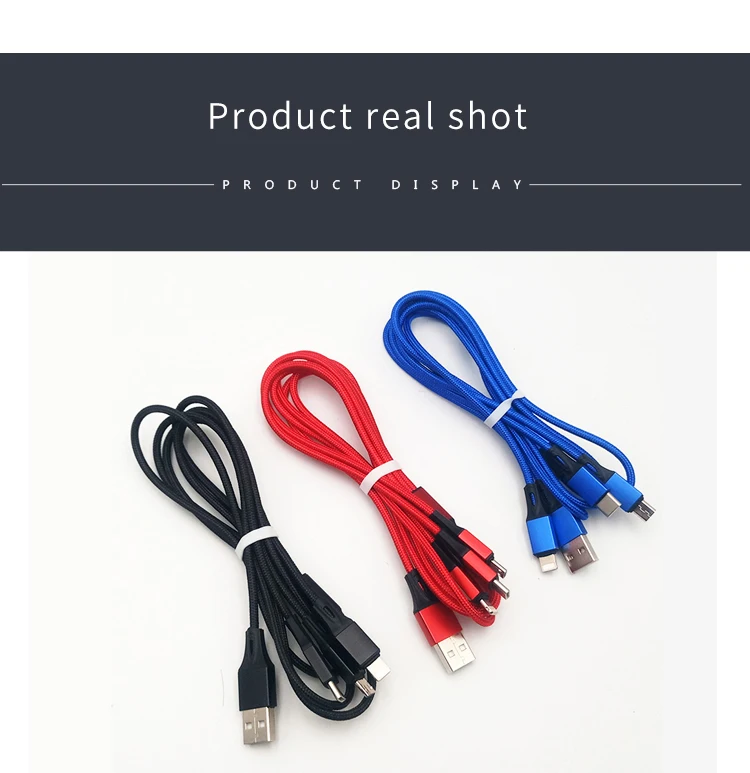 Wholesaler Fashionable Christmas 3A 3 in 1 High Quality Usb Cable For Iphone/Andriod/Type C charger - ANKUX.COM