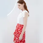 2019 new French romantic bow white sleeveless Blouse ruffle