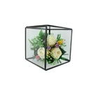 Promotion Gift Real Preserved Roses Carnations In Glass Box Christmas Gift