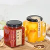 Wholesale Small 500ml 50ml 100ml transparent square jam jars glass hot sauce bottles with red black lids