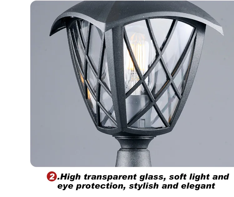 Grid Atmosphere Exterior Garden Decoration Waterproof IP54 Pillar Lights