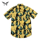Latest design custom popular beach short sleeve 100% men cotton new model banana shirts