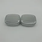2 Tin 2 Oz 60ml Silver Square Aluminum Tin Jar