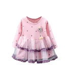 Wholesale child clothes hand embroidery 2 year old cute baby girl dresses frocks