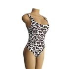 Fashion Design Nylon Sexy Swimwear One Piece Leopard Swim Suit For Women