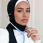 Muslim Hijab Hijab Muslim Scarf High Quality Pure Color Modal Muslim Scarf Fashionable Hijab Headphone Hole Cover Head