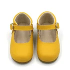 Buckle Strap Genuine Leather Hard Sole Kid School Children Dress Shoes