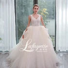 Sexy Lace Dot Tulle Bride Beach Casual Bride Gown Simple Boho Wedding Dress 2020
