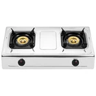 Two Burner China Manufacture Gas Stove Stainless Steel Cooktops Brass cap Low Gas Consumption Table Cooker
