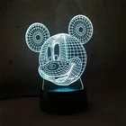 Cute Cartoon Mickey Mouse Smart Touch 7 Colors Change 3D Night Light LED Illusion Table Lamp for Birthday Child