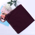 High quality Muslim scarf shawl fashion chiffon monochrome square hijab exquisite beaded comfortable lady scarf hijab