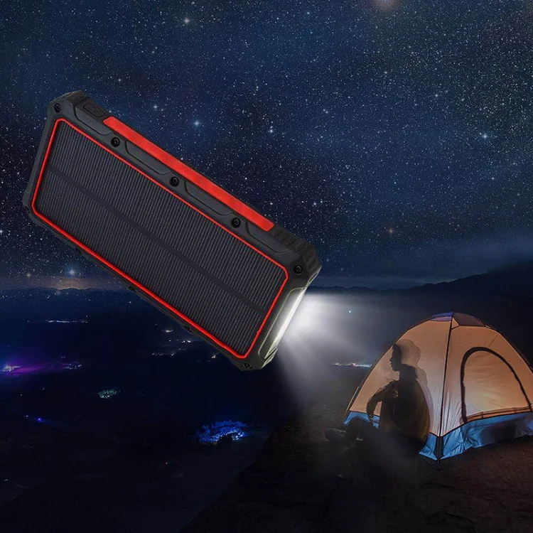 2019 amazon best seller Solar power bank 20000mAh waterproof IP67 wireless 5V 1A portable battery - ANKUX.COM