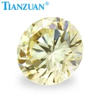 MN yellowish white color machine cut similar to real diamond round shape Cubic Zirconia stone