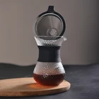 Cheap clear pour over cold brew coffee maker glass with filter