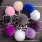 12 Cm 13 Cm 14 Cm Big And Colorful Key Chain Real Fox Fur Pompom Ball Keychain
