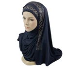 Design Focus Lady Fashion silk Scarf wholesale new style jersey hijab with stone for muslim women