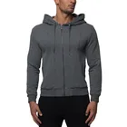 2019 Gym 100% Cotton Zip Up Fleece Hoodie For Men