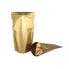 Golden mylar plastic stand up aluminum foil ziplock packaging bag
