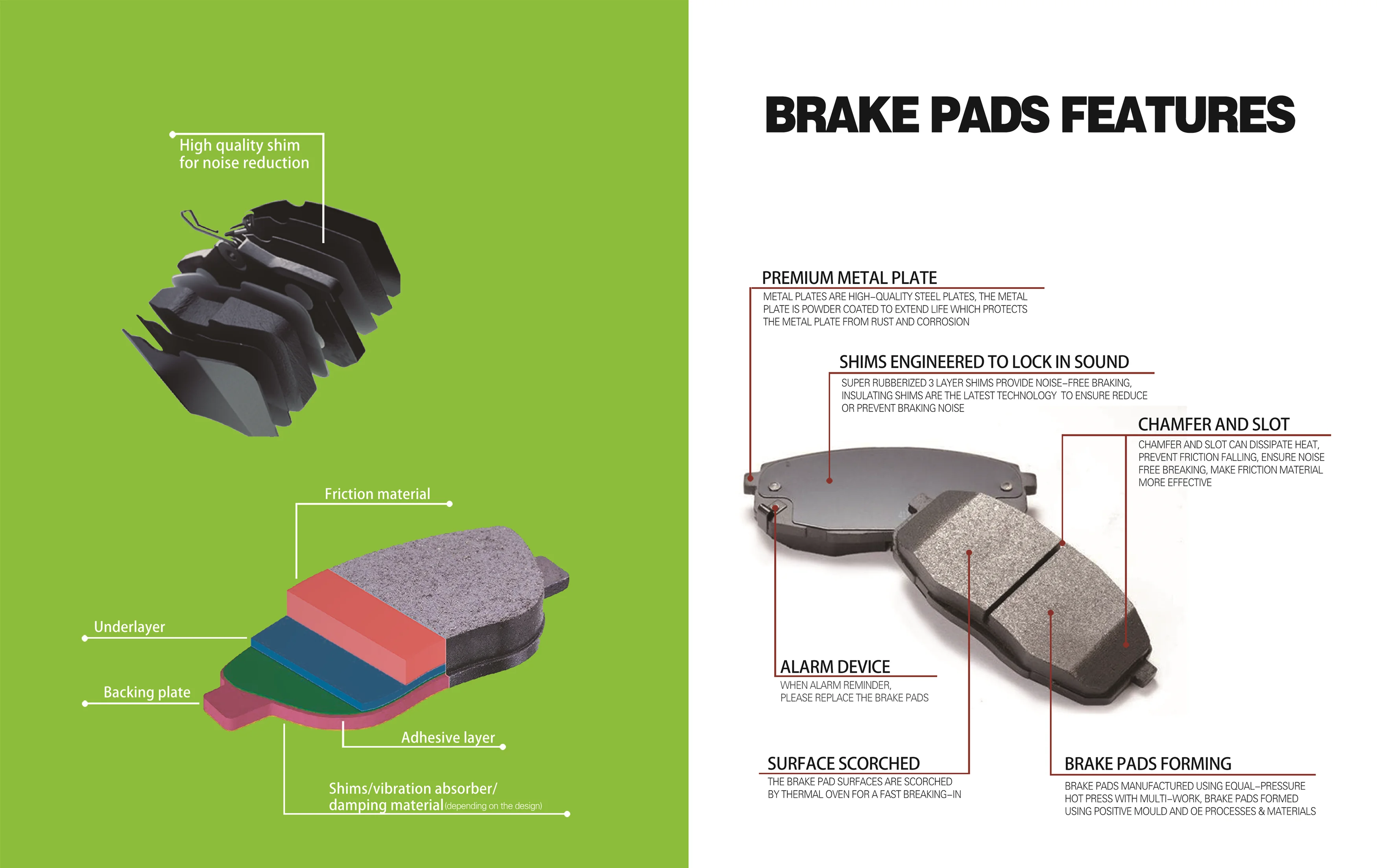 D1400 TUV certification brake pads car disc bake pads auto parts for DODGE