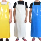 Customized adults white rubber industrial long bib waterproof butcher food processing uniform