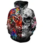 QUDING Wholesale animal Orange ash lion unisex polyester custom Dye pullover hoodies 2019