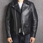 卸売業者の男性の本革ラムスキンオートバイジャケット革フロントジッパー冬のオートバイのジャケット革