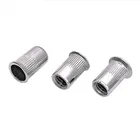 M3~M10 304 stainless steel rivet nut flat head knurled vertical stripe nut