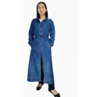 New arrival ladies modern elegent long denim blouses women's jeans blouse