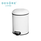 Luxury stainless steel round flat trash can /pedal bin 5L