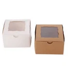 New Height White Art Paper PVC PET Kraft Brown Bakery Pie Cake Packaging Paper Food Box With Clear Window